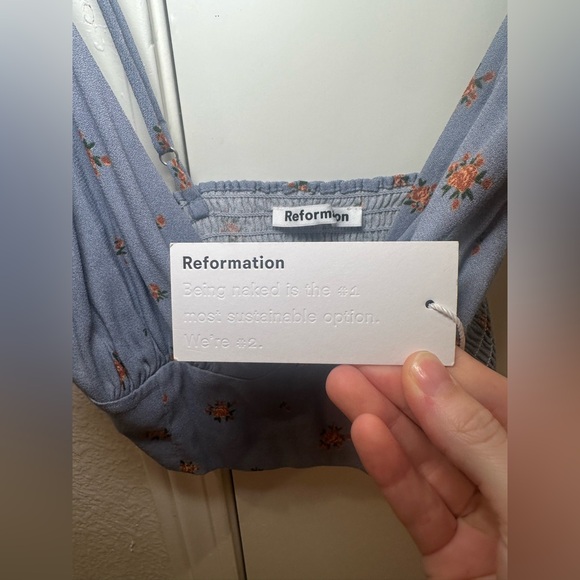 NWT Reformation Catania Bralette Top in Blue Size 2 - Picture 5 of 8